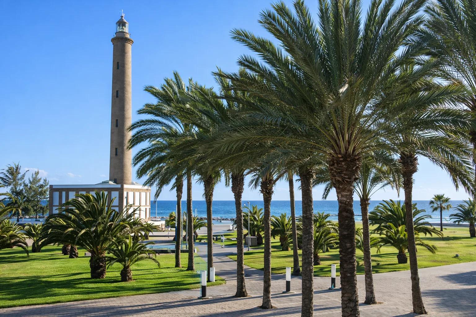 Meloneras, Gran Canaria — Lyxigt strandpromenad-boende med eleganta hotell, restauranger och exklusiv havsutsikt.